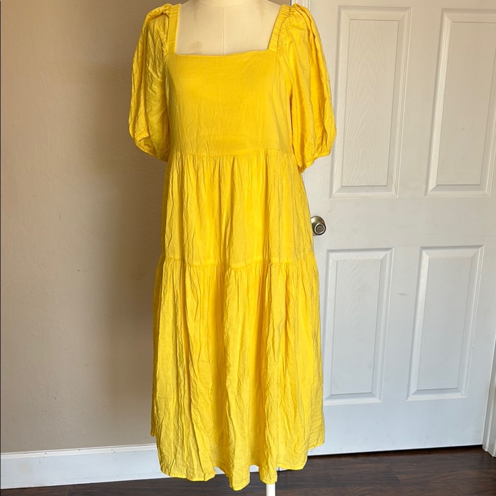 Old navy Yellow Puff Sleeve Dress